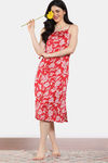 Zivame 2 Mile Fashion Woven Knee Length Loungedress - Barbados Cherry — thumbnail 5